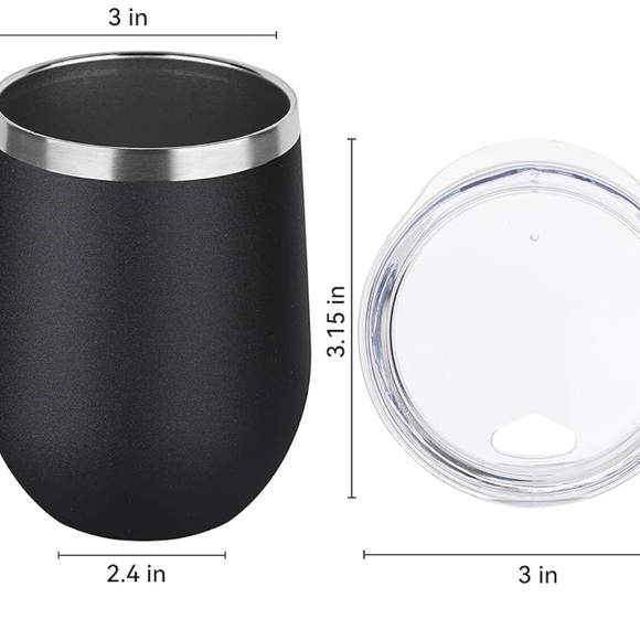 domicare Other - Set of 4 Black Stainless Steel 12 oz DomicareTumblers with Lids NIB